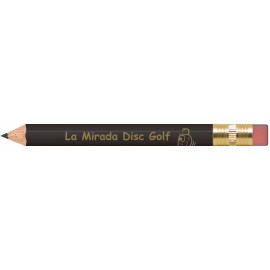 Matte Black Round Golf Pencils with Erasers with Logo