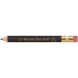 Matte Black Round Golf Pencils with Erasers with Logo  Matte Black Round Golf Pencils with Erasers with Logo