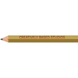 Logo Branded Gold Hexagon Golf Pencils  Logo Branded Gold Hexagon Golf Pencils