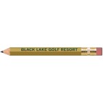 Gold Hexagon Golf Pencils with Erasers with Logo
