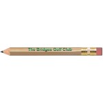 Natural Lacquered Hexagon Golf Pencils with Erasers with Logo