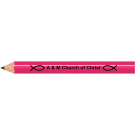 Personalized Neon Pink Round Golf Pencils