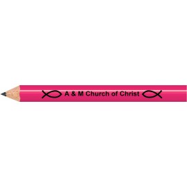 Neon Pink Round Golf Pencils with Logo  Neon Pink Round Golf Pencils with Logo