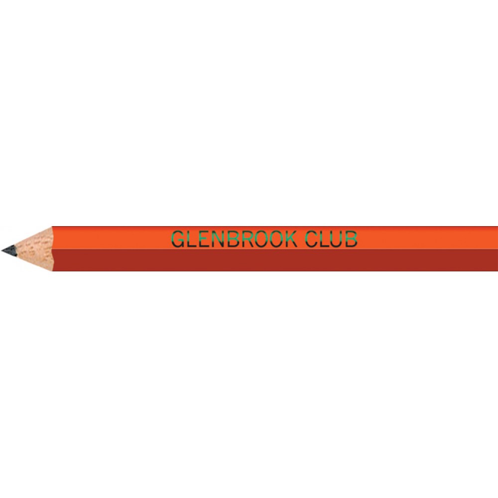 Custom Neon Orange Hexagon Golf Pencils