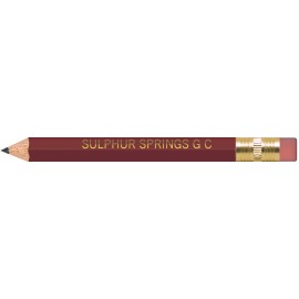 Logo Branded Maroon Hexagon Golf Pencils with Erasers