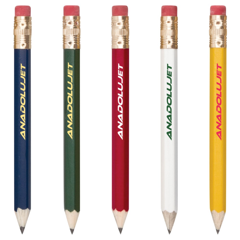 Custom Hex Wooden Golf Pencil with Eraser