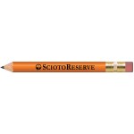 Logo Branded Orange Round Golf Pencils with Erasers