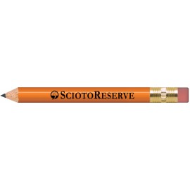 Logo Branded Orange Round Golf Pencils with Erasers