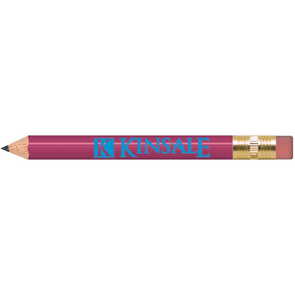 Logo Branded Light Purple Round Golf Pencils with Erasers Logo Branded Light Purple Round Golf Pencils with Erasers
