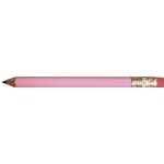 Hex golf pencil, eraser, assorted colors, 2 lines of custom text (always sharpened) with Logo