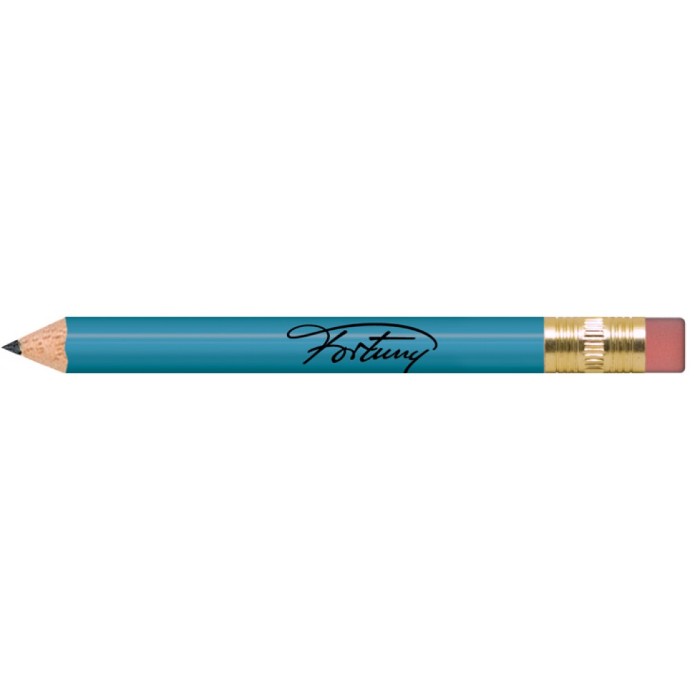 Sky Blue Round Golf Pencils with Erasers with Logo