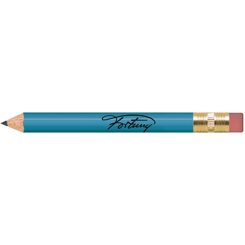 Sky Blue Round Golf Pencils with Erasers with Logo Sky Blue Round Golf Pencils with Erasers with Logo