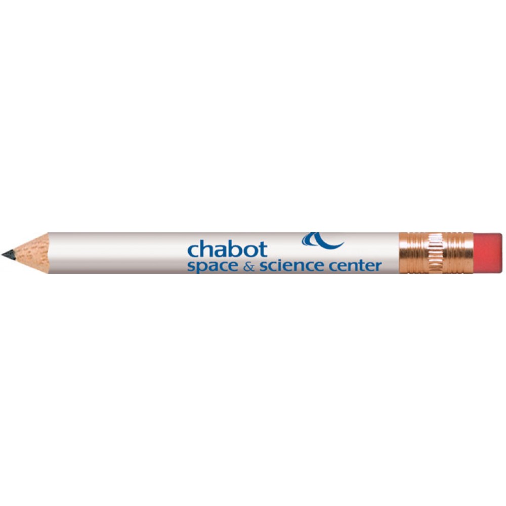 Customized White Round Golf Pencils with Erasers Customized White Round Golf Pencils with Erasers