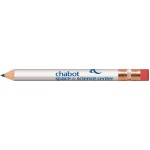 White Round Golf Pencils with Erasers with Logo