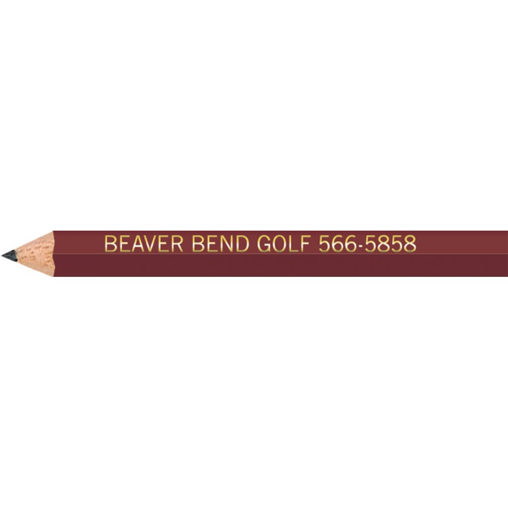 Maroon Hexagon Golf Pencils with Logo Maroon Hexagon Golf Pencils with Logo