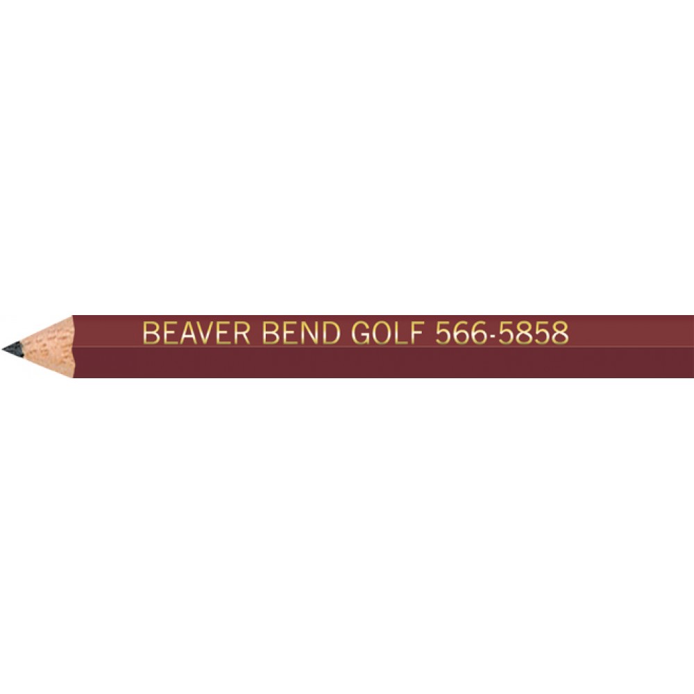 Maroon Hexagon Golf Pencils with Logo