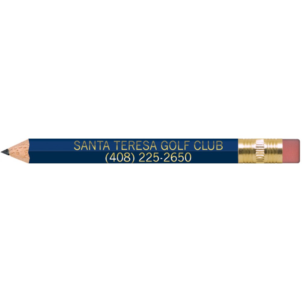 Customized Royal Blue Hexagon Golf Pencils with Erasers