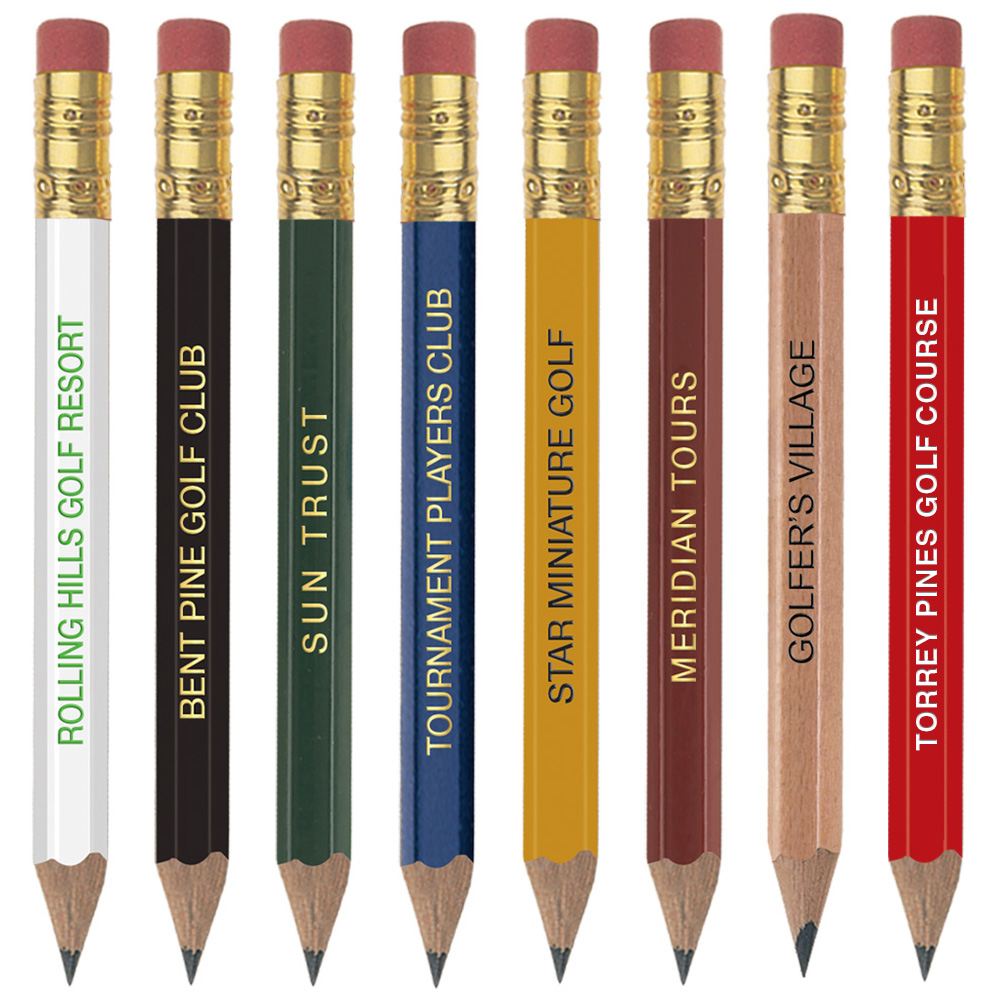Personalized Golf Pencil - Hex with Eraser