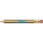 Gold Round Golf Pencils with Erasers with Logo