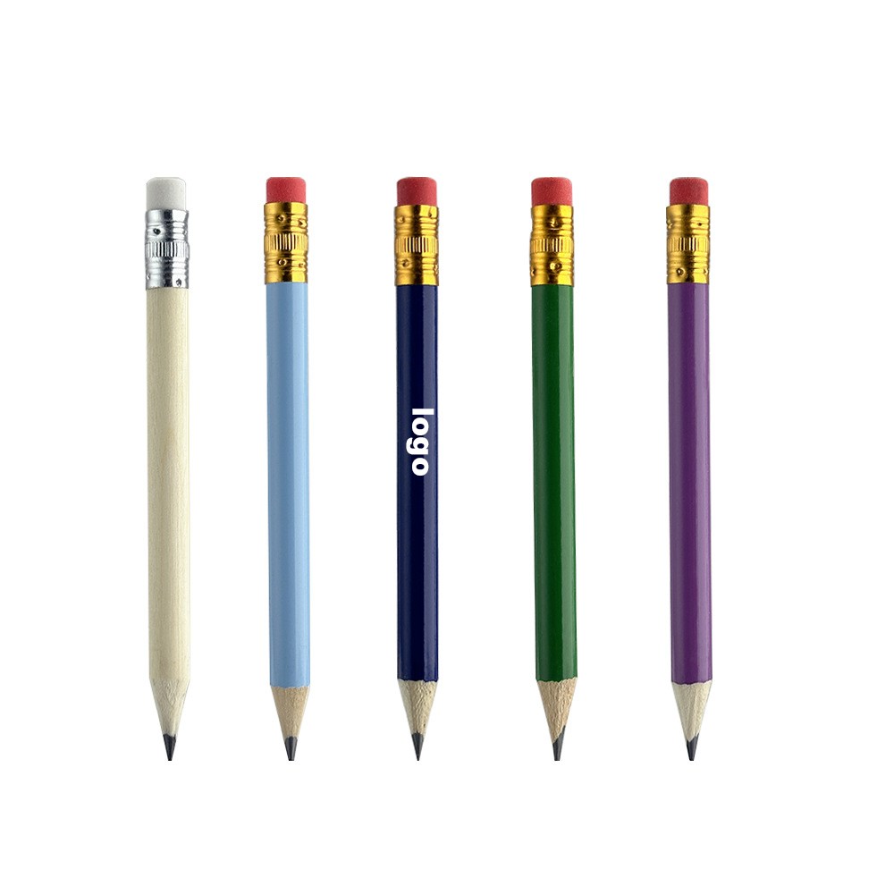 Durable Scratch Resistant Round Wooden Golf Pencil W/ Eraser with Logo