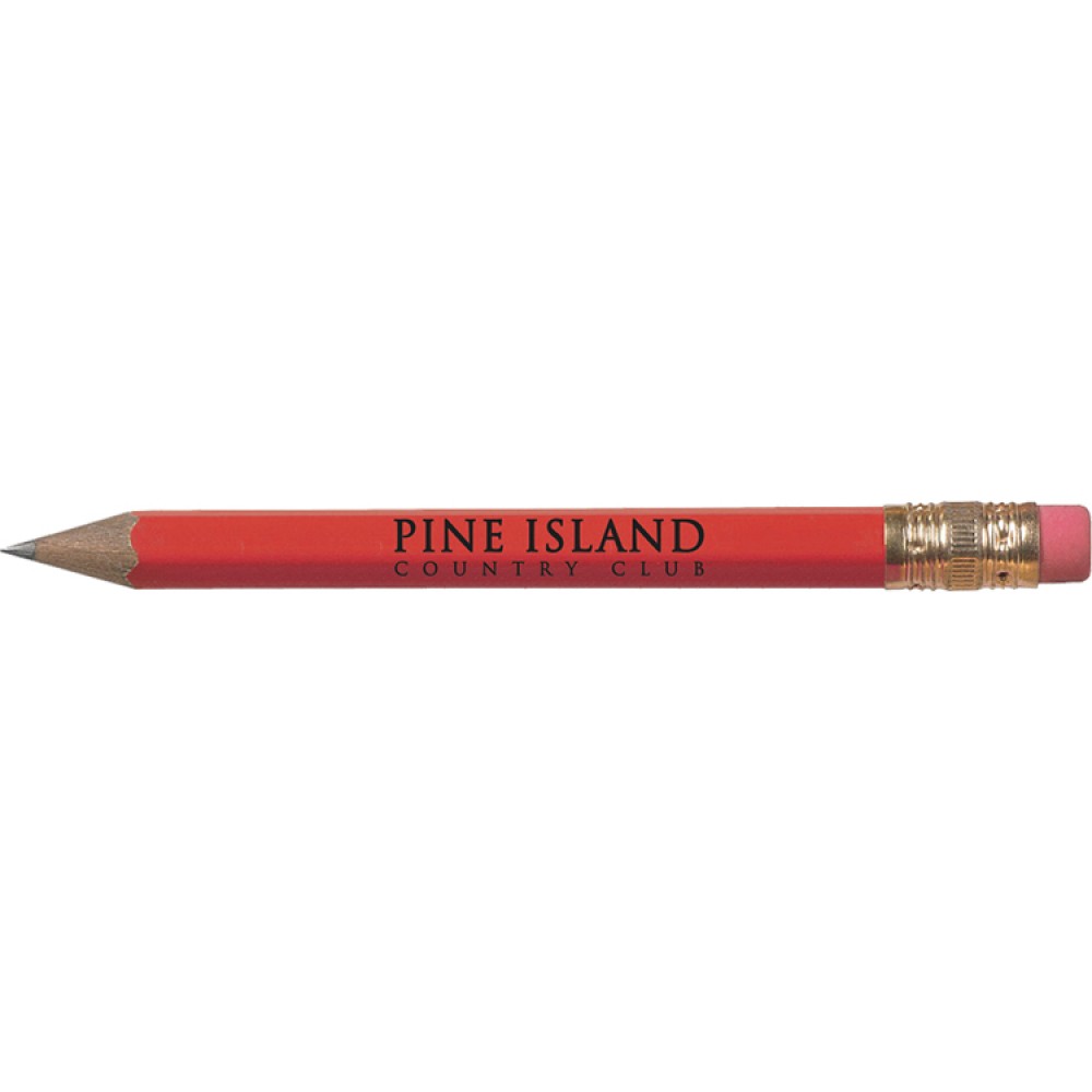 Hexagon Golf Pencil w/Eraser with Logo