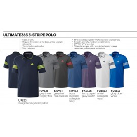 Custom Embroidered Adidas Ultimate 365 3- Stripe Polo-Blank
