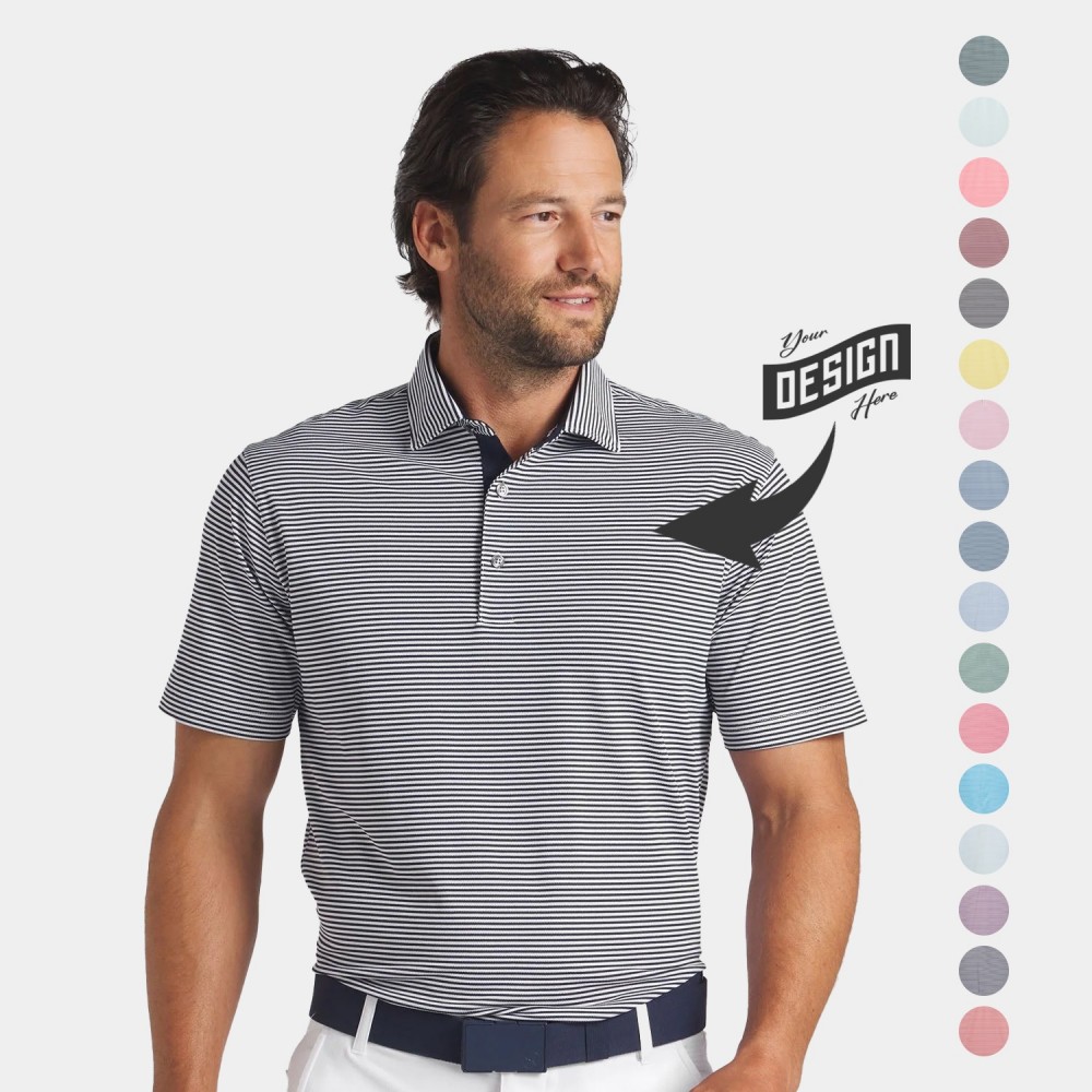 PUMA Isle Pique Moisture Wicking Men's Golf Polo Shirt with Logo PUMA Isle Pique Moisture Wicking Men's Golf Polo Shirt with Logo