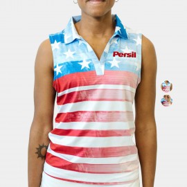 Customized YATTA Golf - Patriot women's Moisture Wicking non iron Golf Polo Shirt