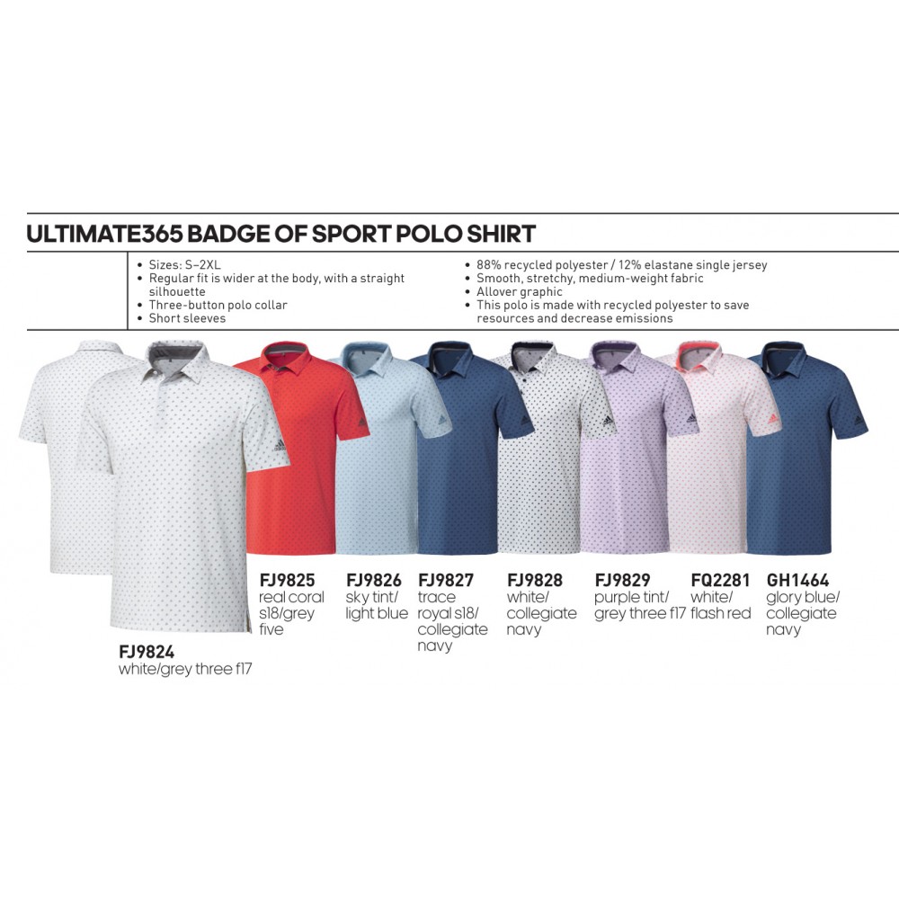 Custom Embroidered Adidas Ultimate 365 Badge Of Sport Polo-Blank