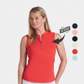 Custom PUMA Aerlon Mock Women's Sleeveless 1/4-Zip Golf Polo Shirt