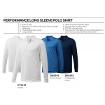 Adidas Performance Long Sleeve Polo-Blank Logo Printed