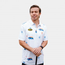 Custom YATTA Golf - Cali Bear men's Moisture Wicking non iron Golf Polo Shirts