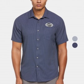 Custom PERRY ELLIS Stretch Woven Men's Short Sleeve Shirt with Custom Logo