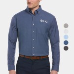 PERRY ELLIS Big and Tall Heathered Woven Men's Dress Shirt with Custom Logo with Logo