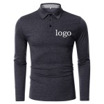 Vansport Omega Solid Long Sleeve Mesh Tech Polo Shirt with Logo