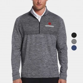 Promotional PERRY ELLIS Water Repellent UPF 50+ Men's Quarter Zipper Pullover with Custom Logo