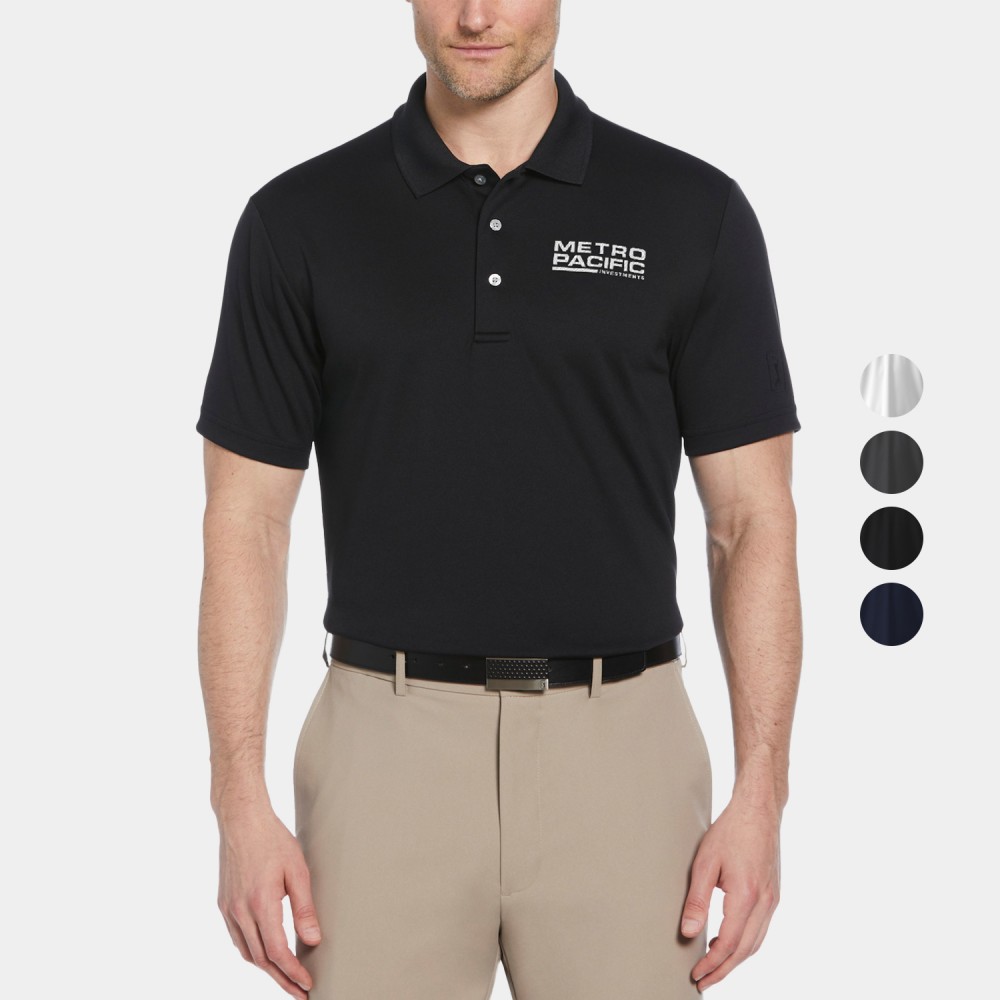 Customized PGA TOUR Moisture Wicking Men's Airflux Solid Mesh Golf Polo Shirt with Custom Logo Customized PGA TOUR Moisture Wicking Men's Airflux Solid Mesh Golf Polo Shirt with Custom Logo