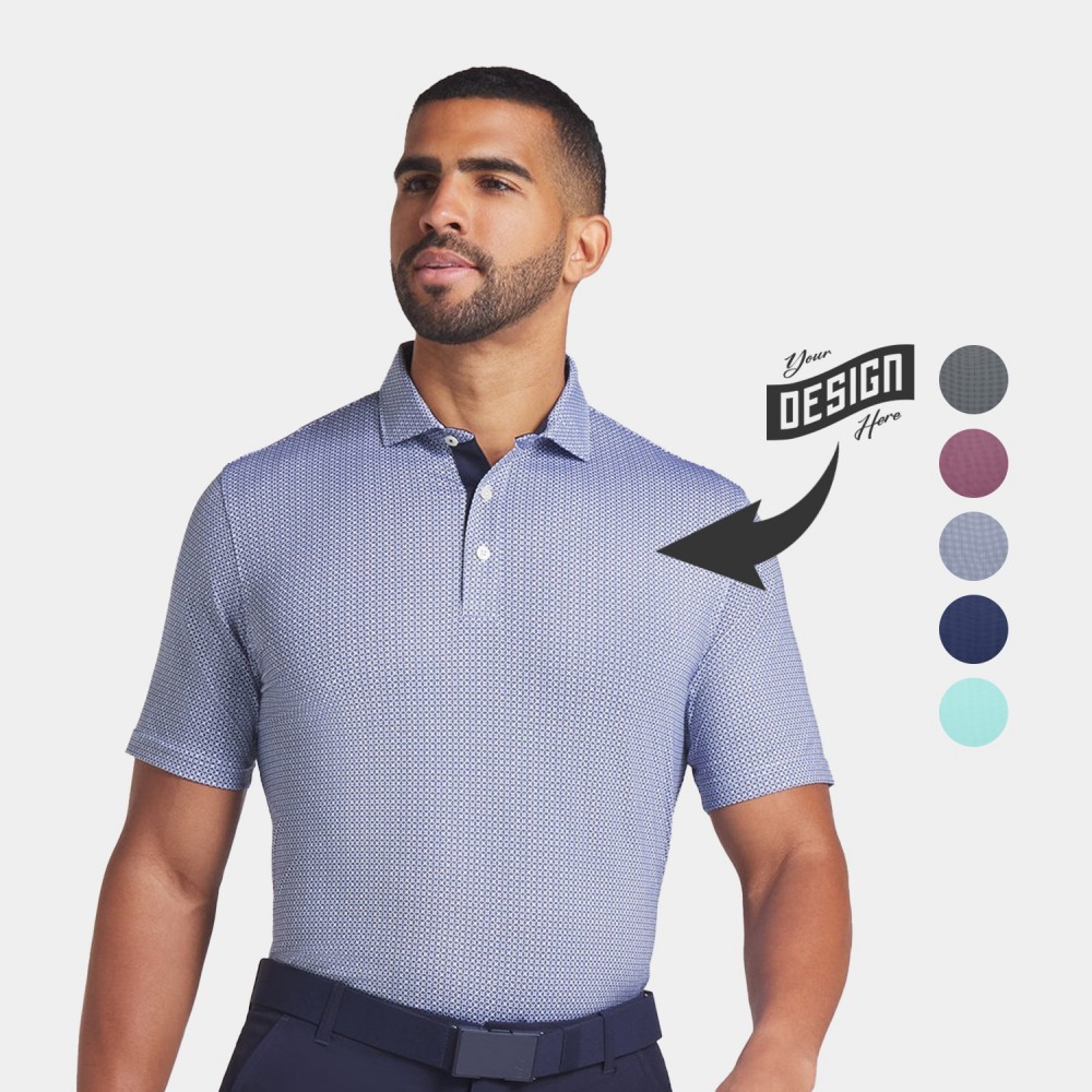 PUMA MATTR Tile UPF 40+ Men's Golf Polo Shirt with Logo PUMA MATTR Tile UPF 40+ Men's Golf Polo Shirt with Logo