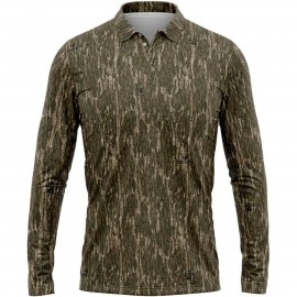Promotional Mossy Oak Men's 4.4 Oz. Polyester Interlock Long Sleeve Polo Shirt