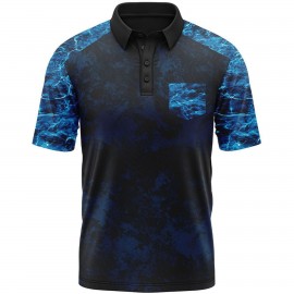 Logo Branded Mossy Oak Men's 4.4 Oz. Polyester Interlock Polo With Pocket & UPF 50+  Logo Branded Mossy Oak Men