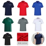 Logo Branded Breathable Silk-Cotton Polo Work Shirt