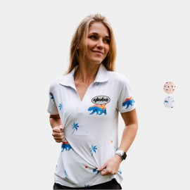 Promotional YATTA Golf - Cali Bear women's Moisture Wicking non iron Golf Polo Shirts