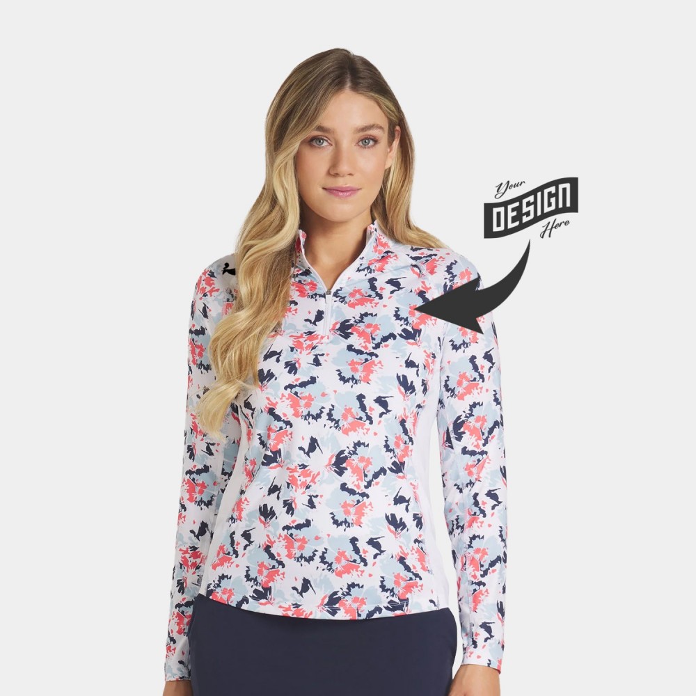PUMA YouV Borrego UPF 50+ Women's Golf Quarter-Zip with Logo