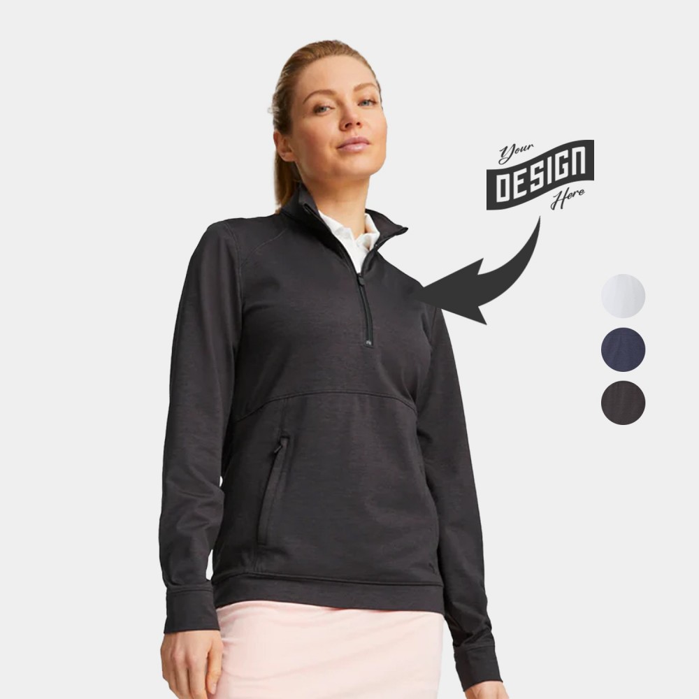 Custom PUMA CLOUDSPUN Rockaway UPF 40+ Women's Golf Quarter-Zip Custom PUMA CLOUDSPUN Rockaway UPF 40+ Women's Golf Quarter-Zip