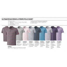 Custom Embroidered Adidas Ultimate 365 Pencil Stripe Polo-Blank