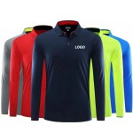 Promotional Vansport Omega Solid Long Sleeve Mesh Tech Polo Shirt