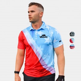Customized YATTA Golf - Patriot men's Moisture Wicking non iron Golf Polo Shirt