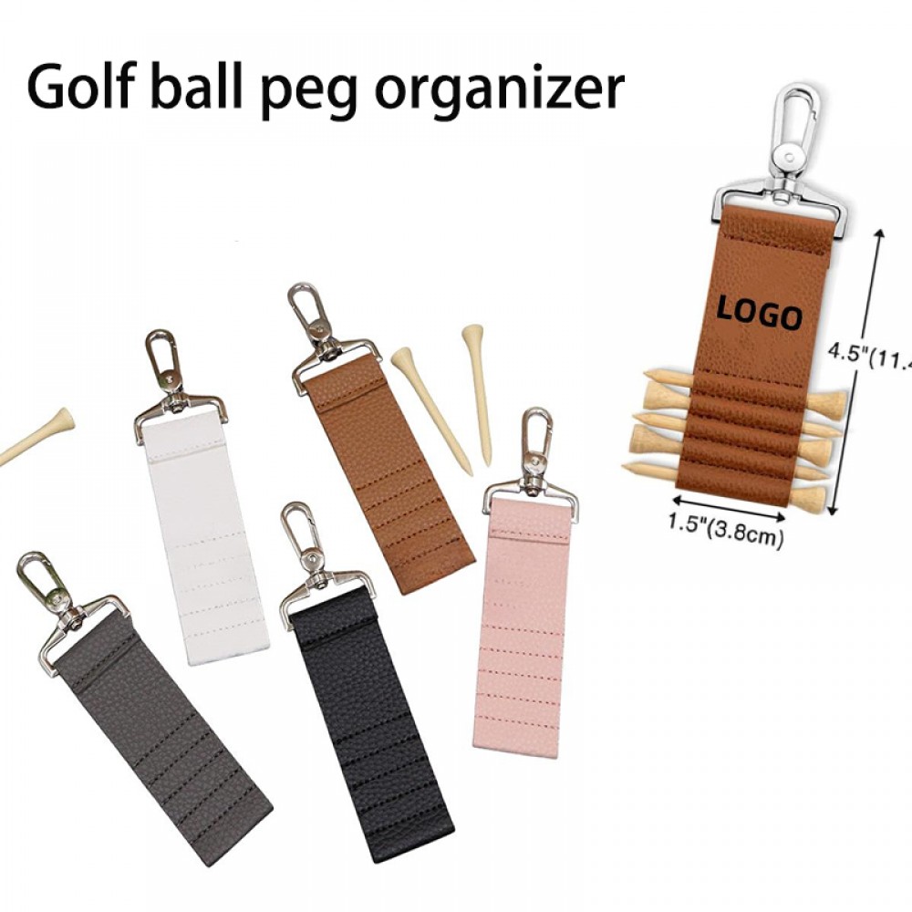 Golf Ball Peg Holder Keychain with Logo