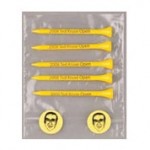 Logo Branded Value Poly Bag Pack w/ Five 3 1/4" Tees & 2 Markers