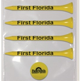 Custom Value Pack w/ Four 3 1/4" Tiger Golf Tees & 1 3/4" Ball Marker